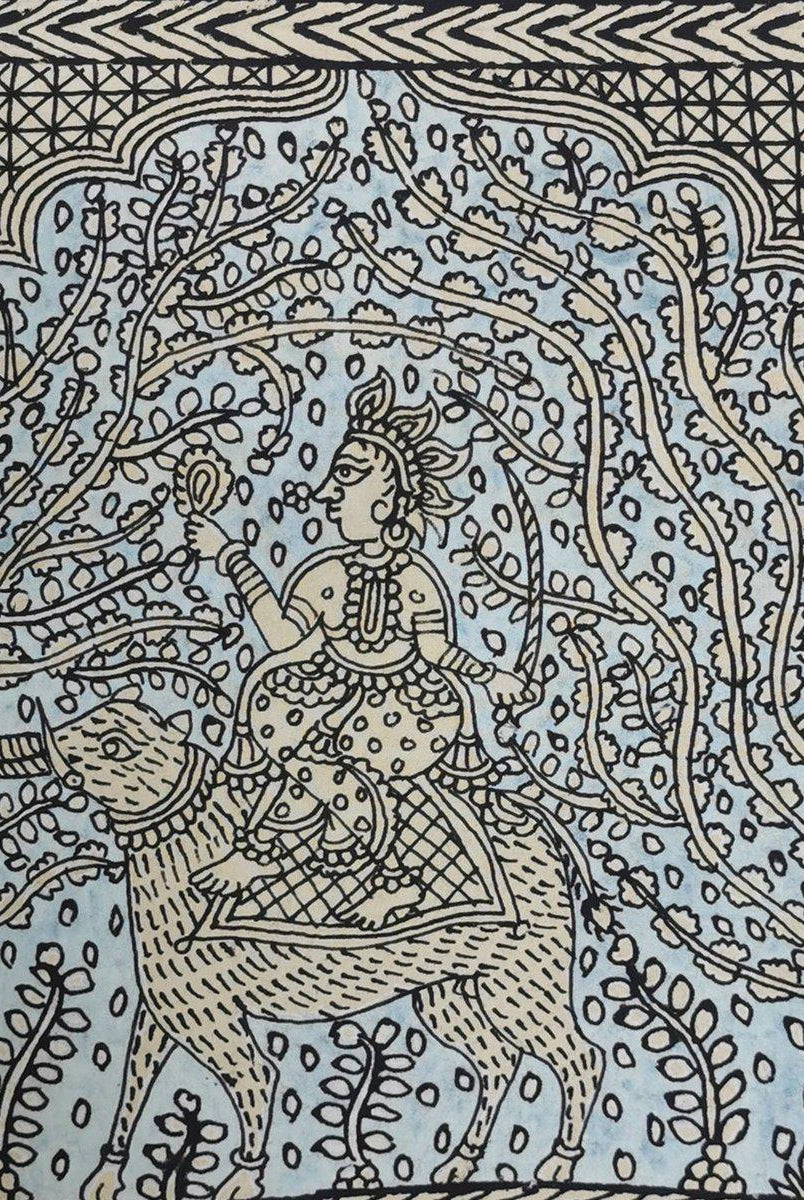 440 Arte tessile multicolore Mata Ni Pachedi Kalamkari-WOVENSOULS-Arredamento artistico-tessile-vintage-antico
