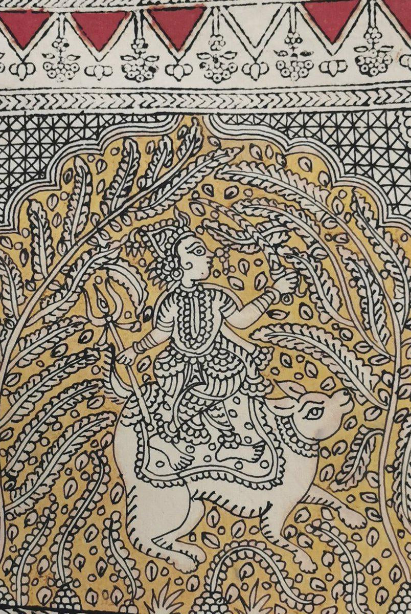 440 Arte tessile multicolore Mata Ni Pachedi Kalamkari-WOVENSOULS-Arredamento artistico-tessile-vintage-antico