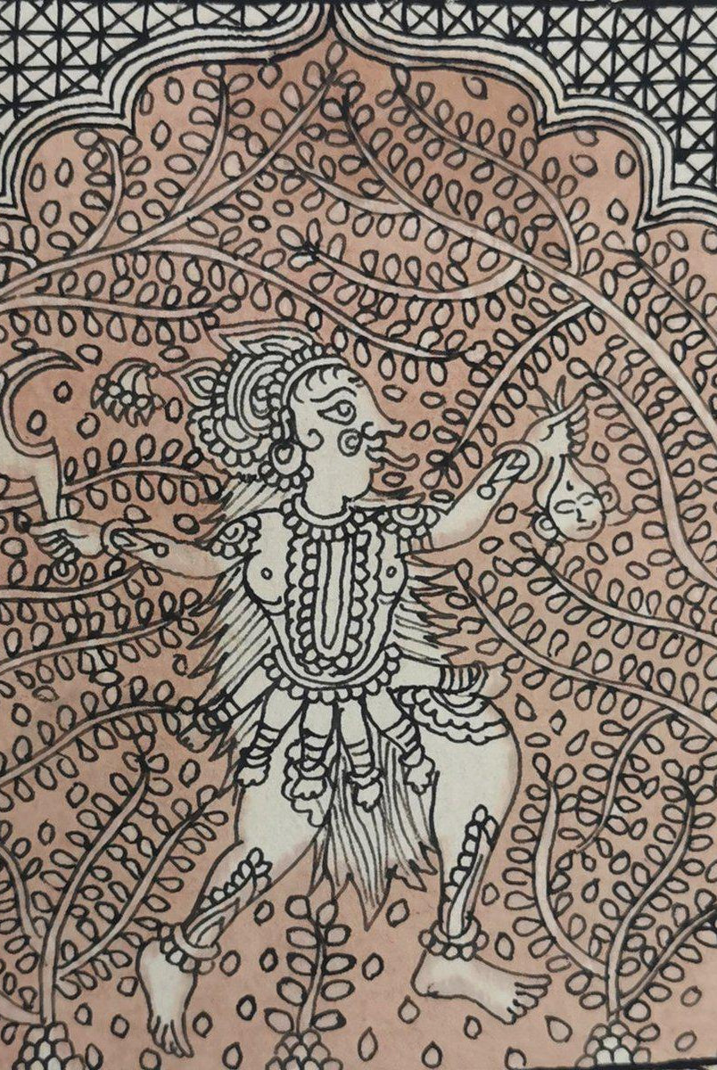 440 Arte tessile multicolore Mata Ni Pachedi Kalamkari-WOVENSOULS-Arredamento artistico-tessile-vintage-antico