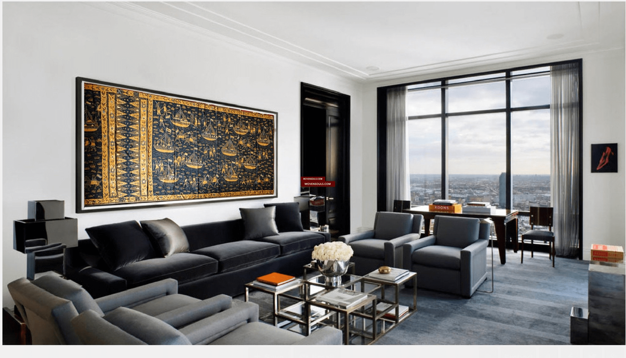 441 Javanese Figurative Batik Art - Scenes of Rural Farming-WOVENSOULS-Antique-Vintage-Textiles-Art-Decor