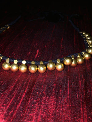 498 Old Chettiar Gold Necklace-WOVENSOULS-Antique-Vintage-Textiles-Art-Decor