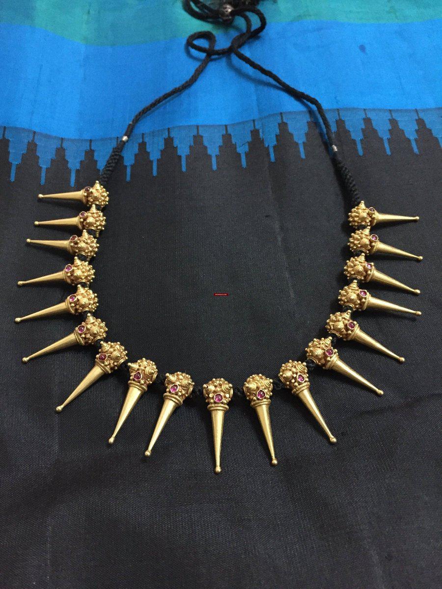 500 Gold Necklace made of Old Gokhru Bits and rubies - SOLD-WOVENSOULS-Antique-Vintage-Textiles-Art-Decor