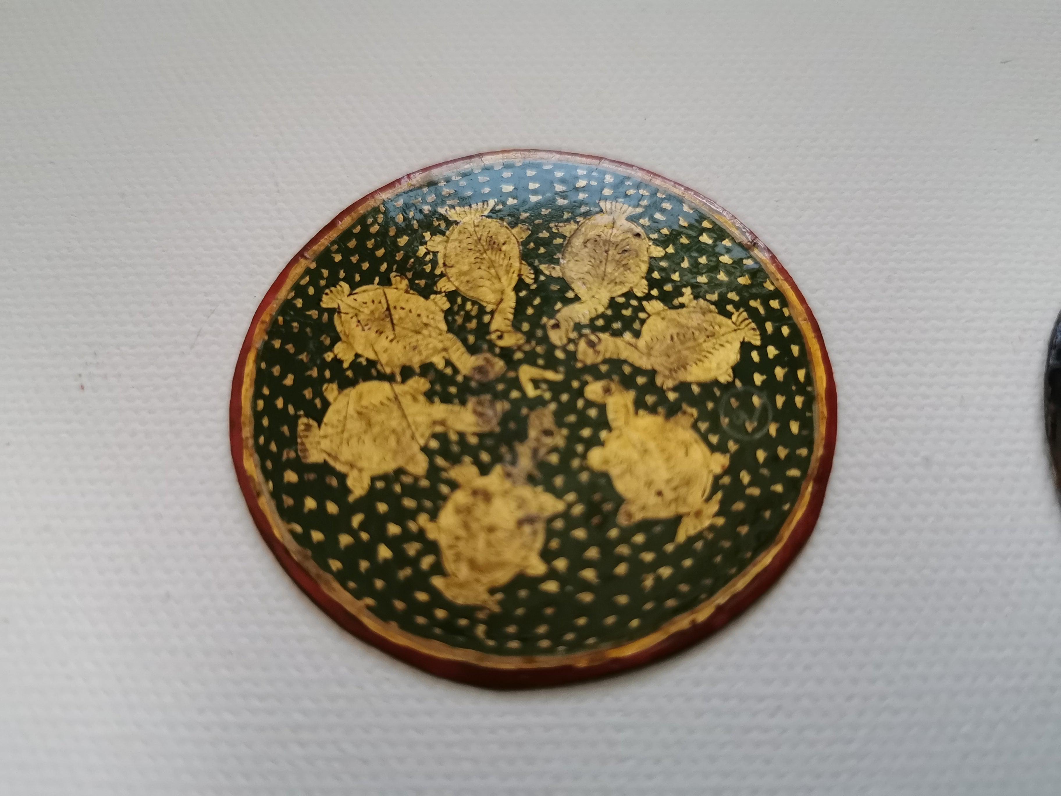 5011-C SOLD Group of 20 Antique Lacquered Ganjifa Playing Cards-WOVENSOULS Antique Textiles & Art Gallery