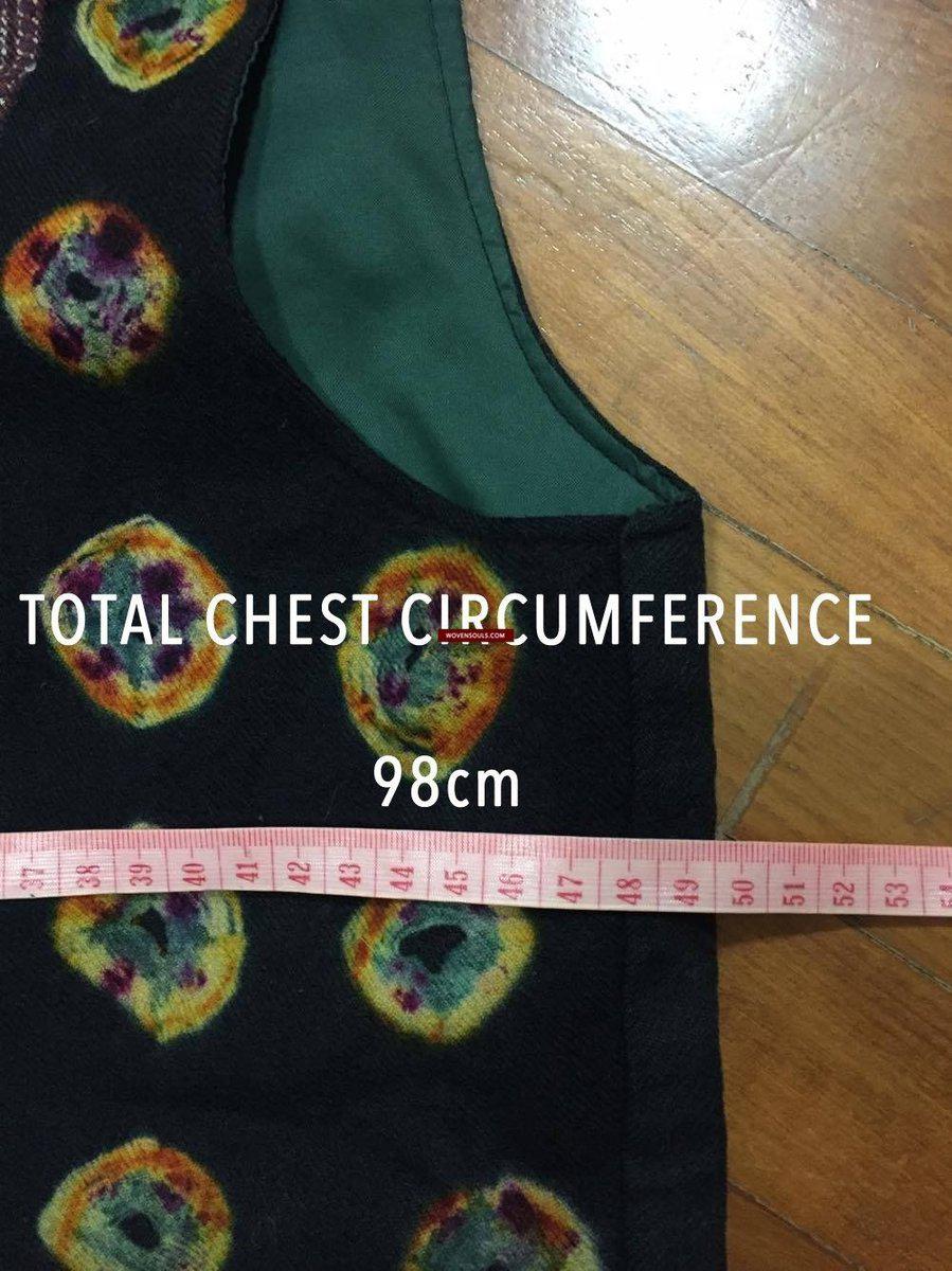 5130 Superb Vintage Tibetan Tie-Dye Pashmina Wool Vest-WOVENSOULS-Antique-Vintage-Textiles-Art-Decor