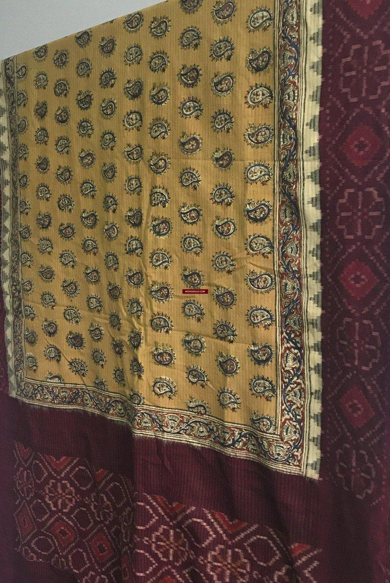 5304 Schal / Stola / Wickeltuch / Krawatte Baumwolle Hybrid Handwebstuhl Textilkunst - Ikat & Blockdruck-WOVENSOULS-Antike-Vintage-Textilien-Kunst-Dekor