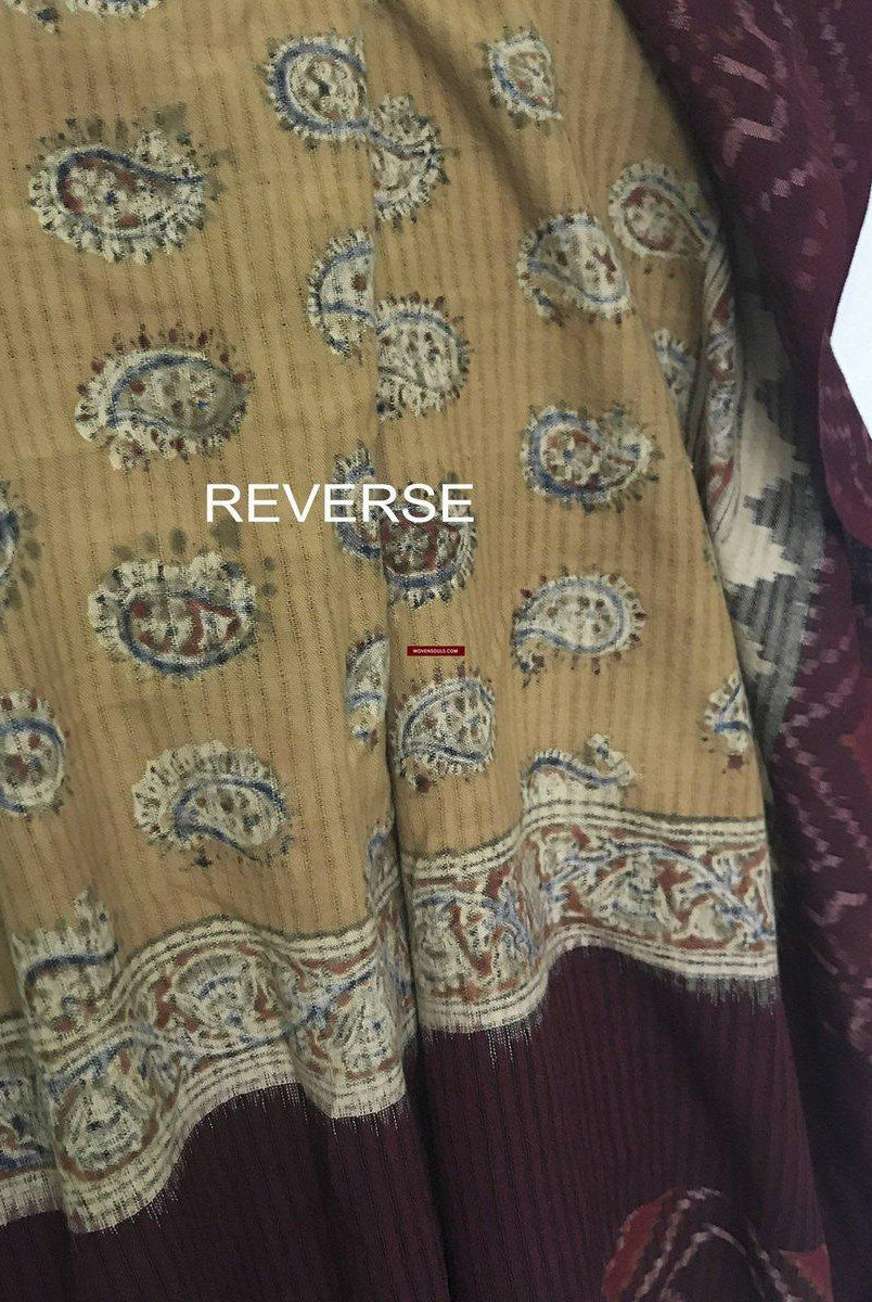 5304 Schal / Stola / Wickeltuch / Krawatte Baumwolle Hybrid Handwebstuhl Textilkunst - Ikat & Blockdruck-WOVENSOULS-Antike-Vintage-Textilien-Kunst-Dekor