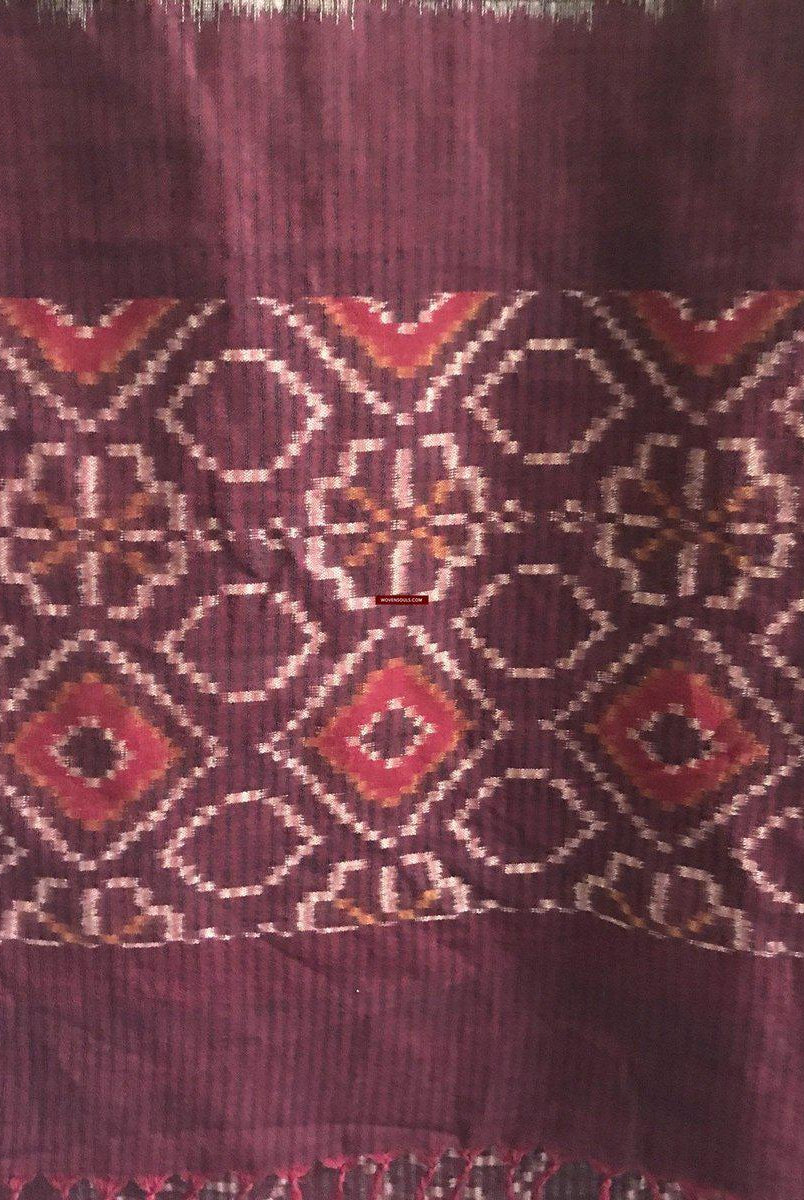 5304 Schal / Stola / Wickeltuch / Krawatte Baumwolle Hybrid Handwebstuhl Textilkunst - Ikat & Blockdruck-WOVENSOULS-Antike-Vintage-Textilien-Kunst-Dekor