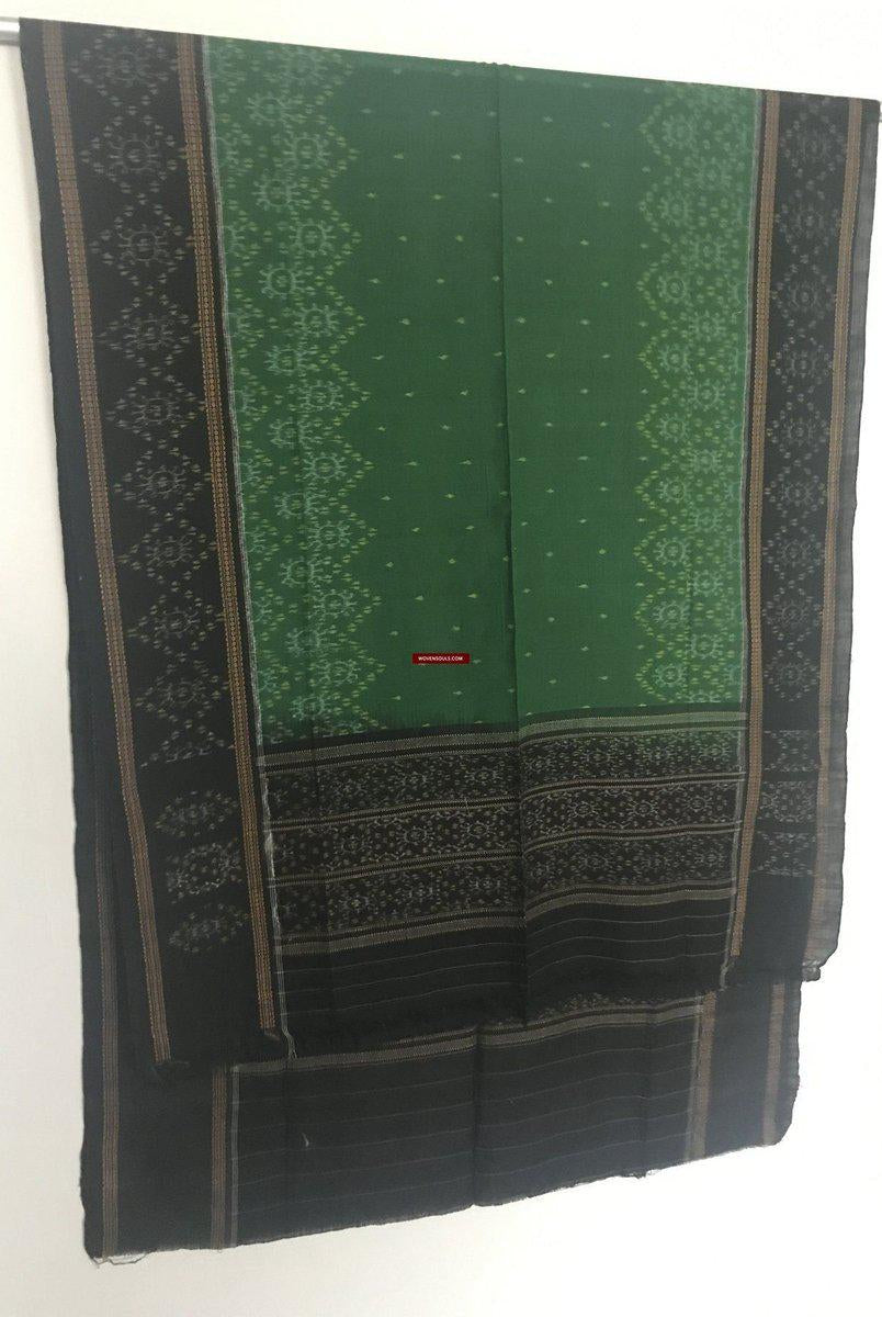 5305 VERKAUFT Auffälliger handgewebter Ikat-Schal aus Baumwolle von Odisha - Indische Textilkunst -WOVENSOULS-Antike-Vintage-Textilien-Kunst-Dekor