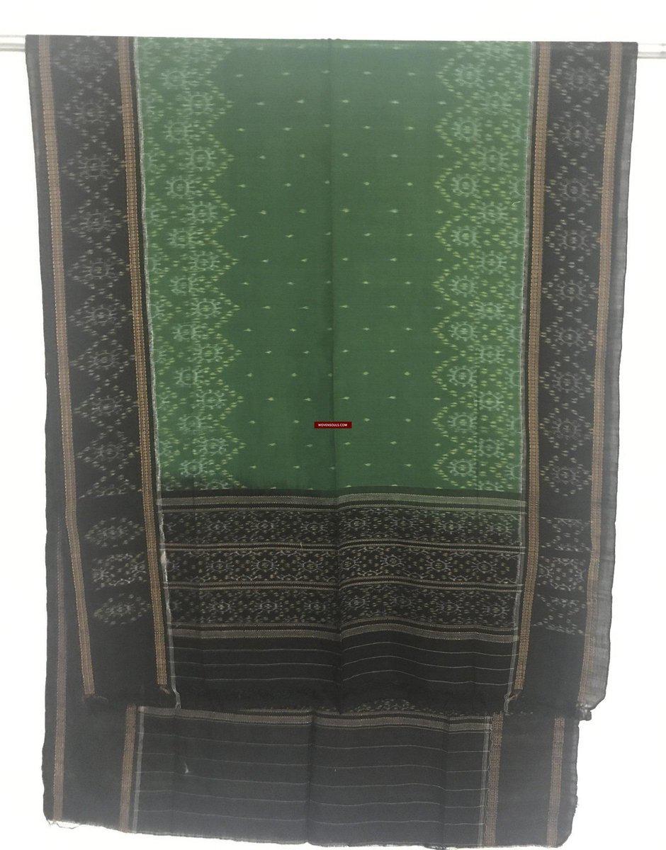 5305 SOLD Striking Cotton Ikat Hand woven Shawl Scarf from Odisha - Indian Textile Art-WOVENSOULS-Antique-Vintage-Textiles-Art-Decor