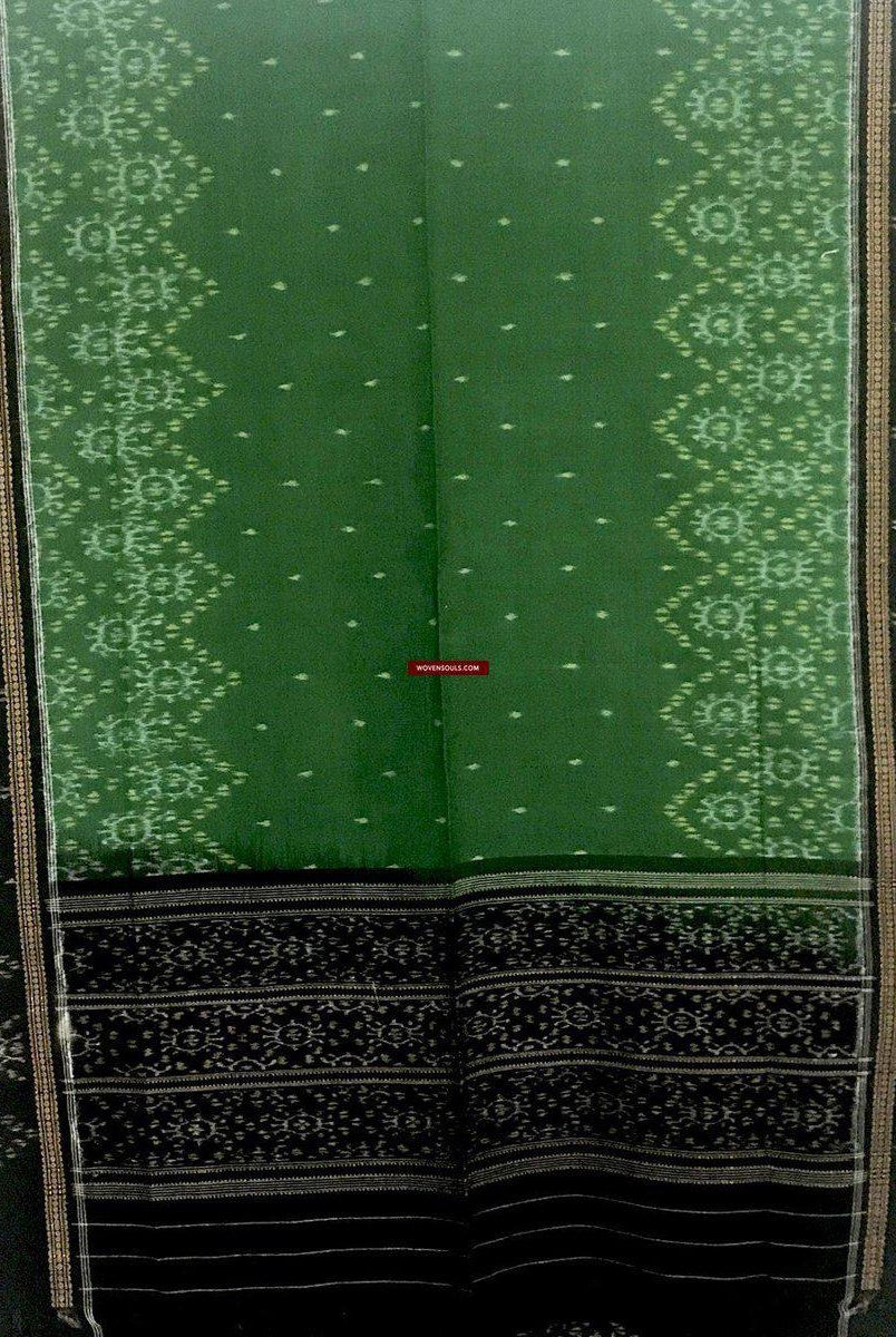 5305 VERKAUFT Auffälliger handgewebter Ikat-Schal aus Baumwolle von Odisha - Indische Textilkunst -WOVENSOULS-Antike-Vintage-Textilien-Kunst-Dekor