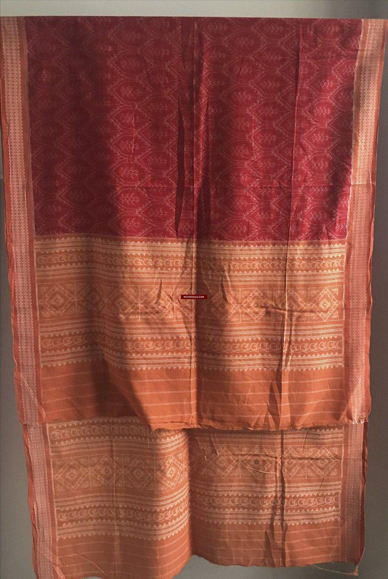 5306 Schal / Stola / Wickeltuch / Krawatte Baumwolle Handwebstuhl Textilkunst Ikat aus Odisha-WOVENSOULS-Antike-Vintage-Textilien-Kunst-Dekor