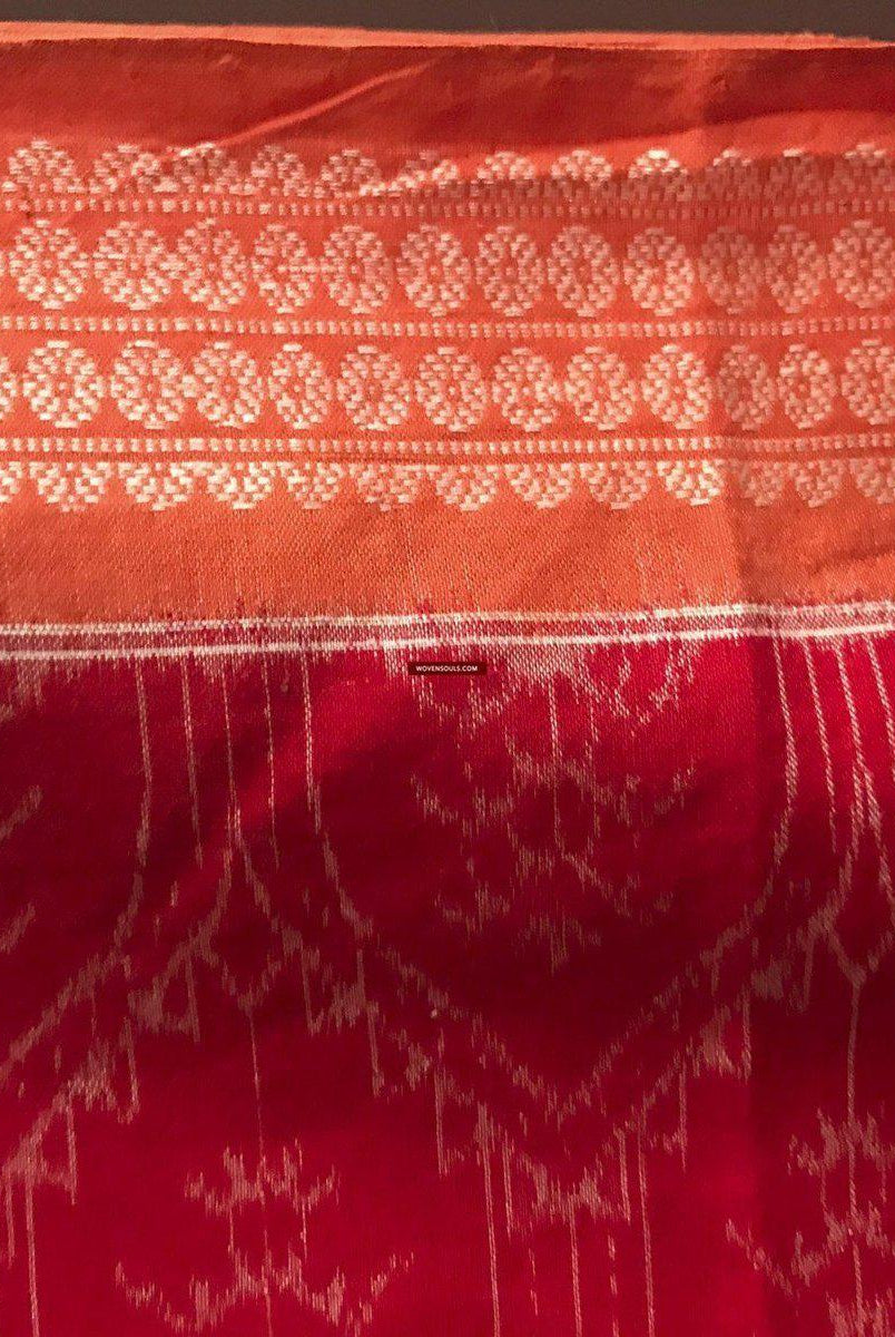 5306 Schal / Stola / Wickeltuch / Krawatte Baumwolle Handwebstuhl Textilkunst Ikat aus Odisha-WOVENSOULS-Antike-Vintage-Textilien-Kunst-Dekor