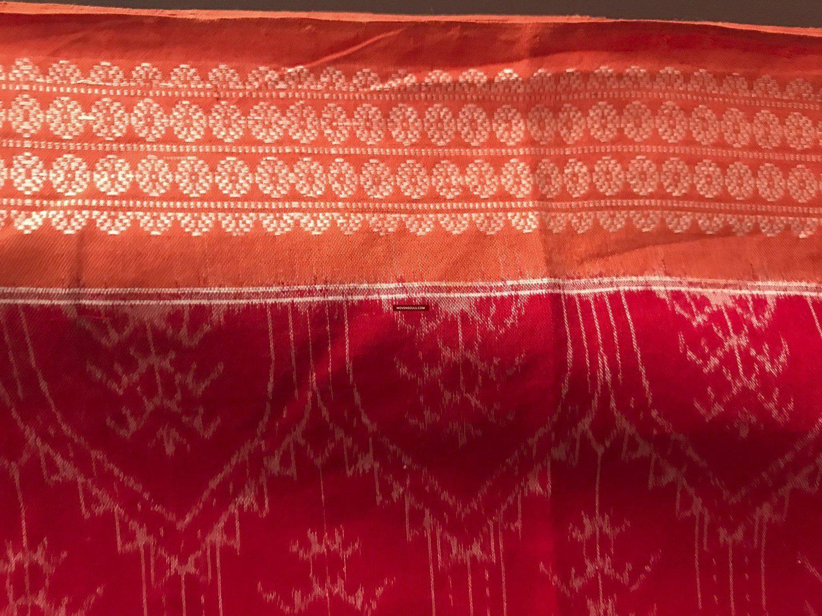 5306 Scarf / Stole / Wrap / Cravat Cotton Handloom Textile Art Ikat from Odisha-WOVENSOULS-Antique-Vintage-Textiles-Art-Decor