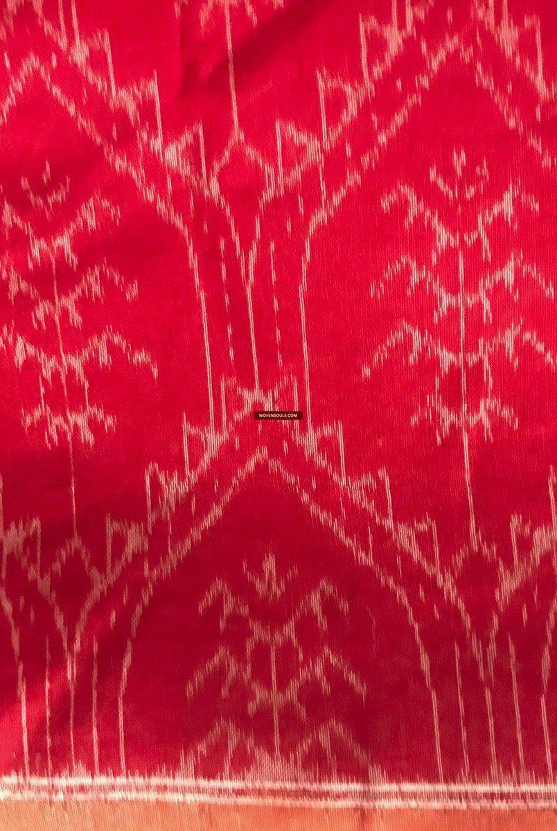 5306 Schal / Stola / Wickeltuch / Krawatte Baumwolle Handwebstuhl Textilkunst Ikat aus Odisha-WOVENSOULS-Antike-Vintage-Textilien-Kunst-Dekor