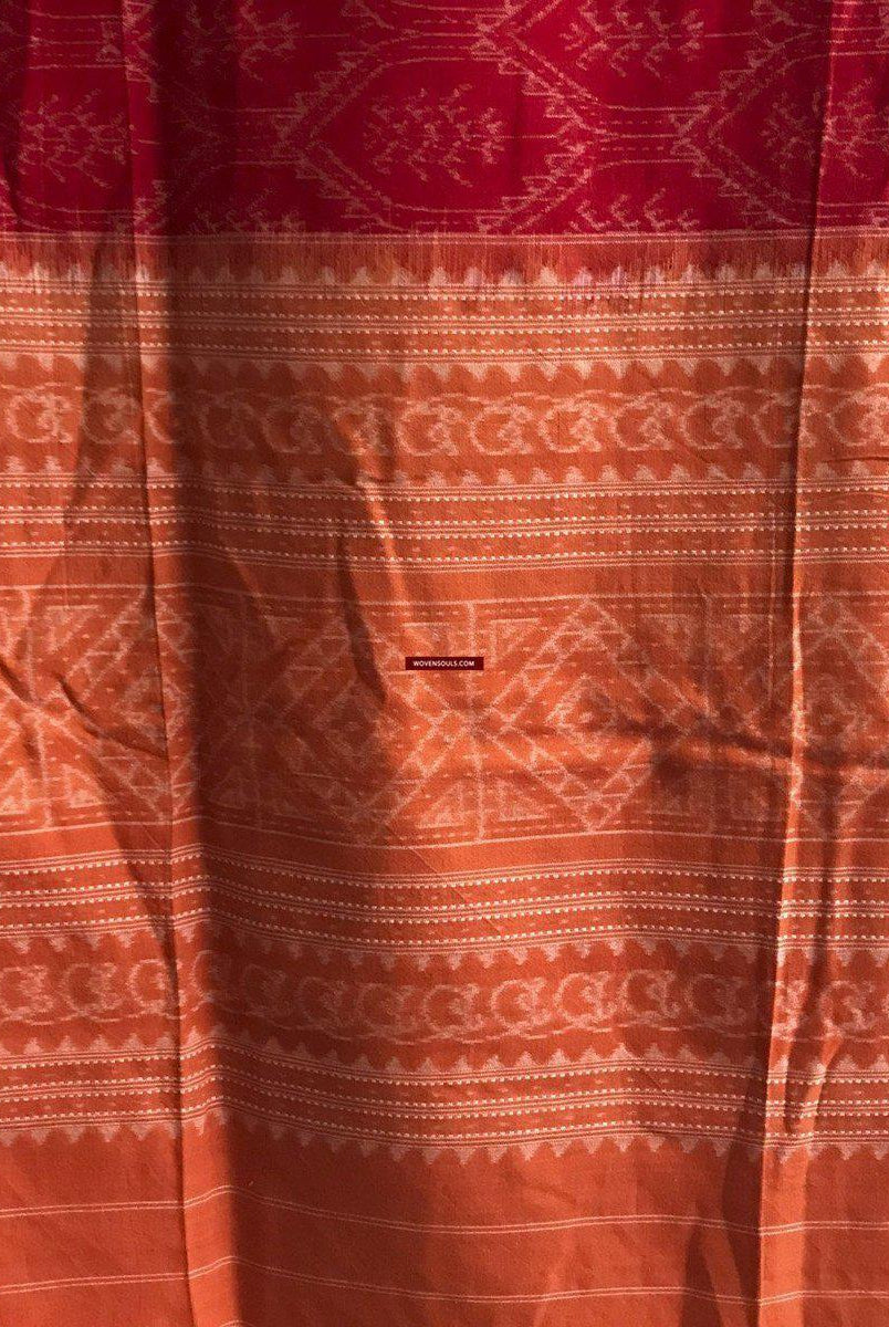 5306 Schal / Stola / Wickeltuch / Krawatte Baumwolle Handwebstuhl Textilkunst Ikat aus Odisha-WOVENSOULS-Antike-Vintage-Textilien-Kunst-Dekor