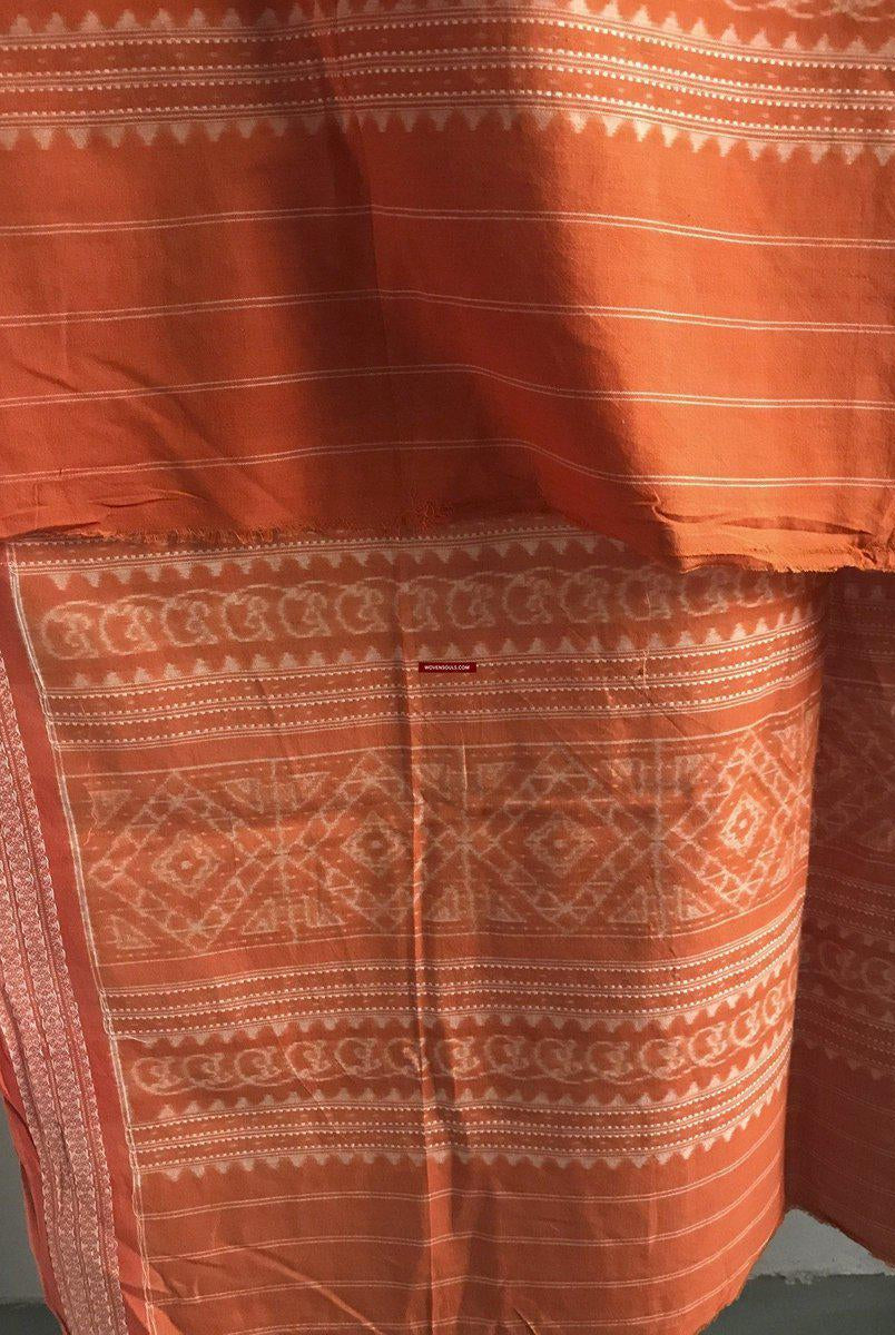 5306 Schal / Stola / Wickeltuch / Krawatte Baumwolle Handwebstuhl Textilkunst Ikat aus Odisha-WOVENSOULS-Antike-Vintage-Textilien-Kunst-Dekor