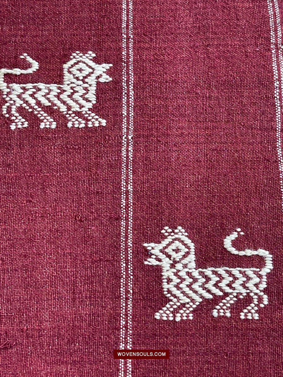E5306 SUPERB Orissa Tribal Koraput Figurative Ceremonial Shawl-WOVENSOULS-Antique-Vintage-Textiles-Art-Decor