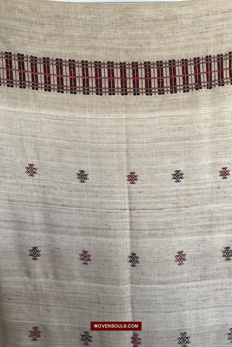 E5307 - Large Orissa Tribal Koraput Kotpad Raw Silk Shawl-WOVENSOULS-Antique-Vintage-Textiles-Art-Decor