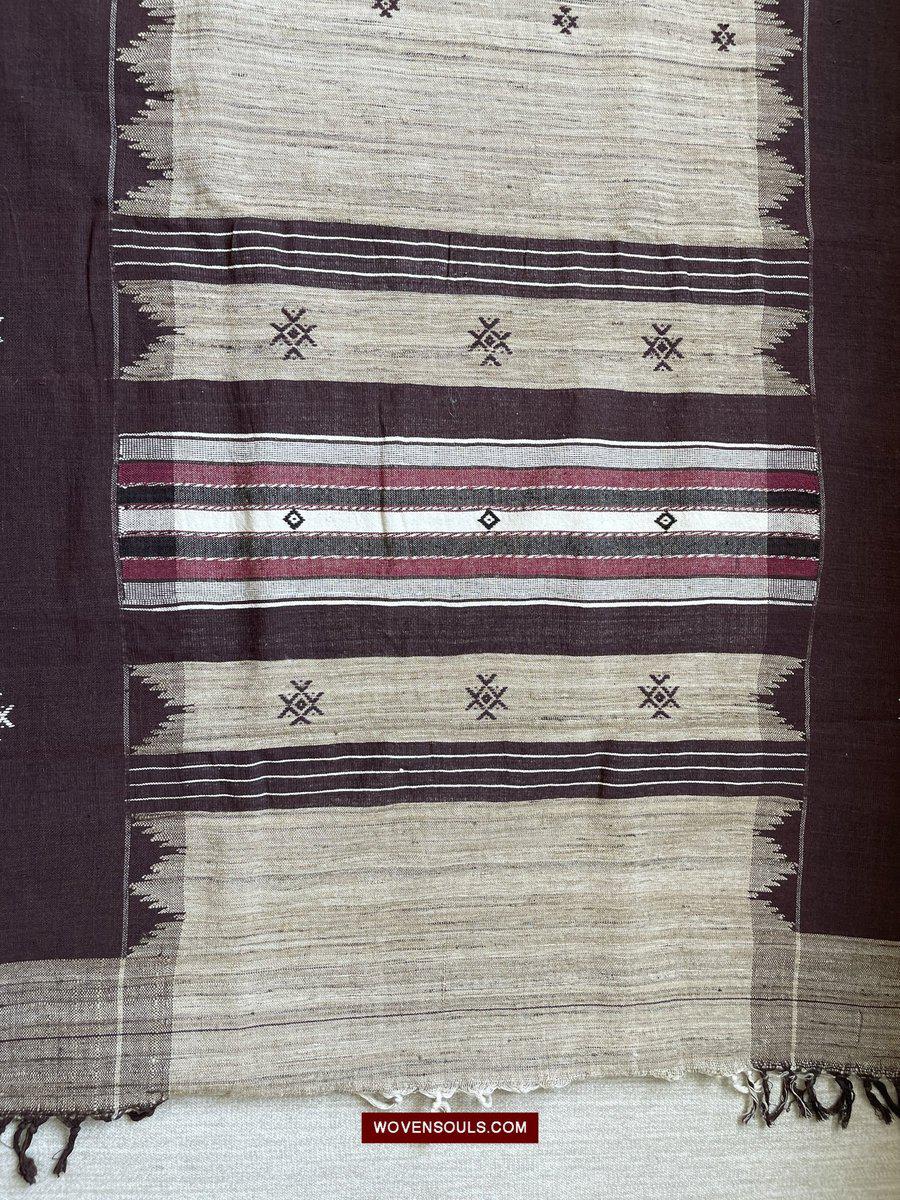 E5308 - Orissa Tribal Koraput Kotpad Raw Silk Shawl-WOVENSOULS-Antique-Vintage-Textiles-Art-Decor