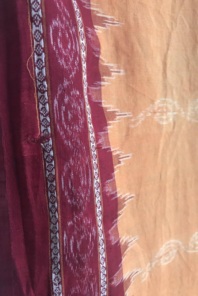 5309 VERKAUFT Vintage Ikat Schultertuch von Odisha - Hervorragende Erdfarben-WOVENSOULS-Antike-Vintage-Textilien-Kunst-Dekor