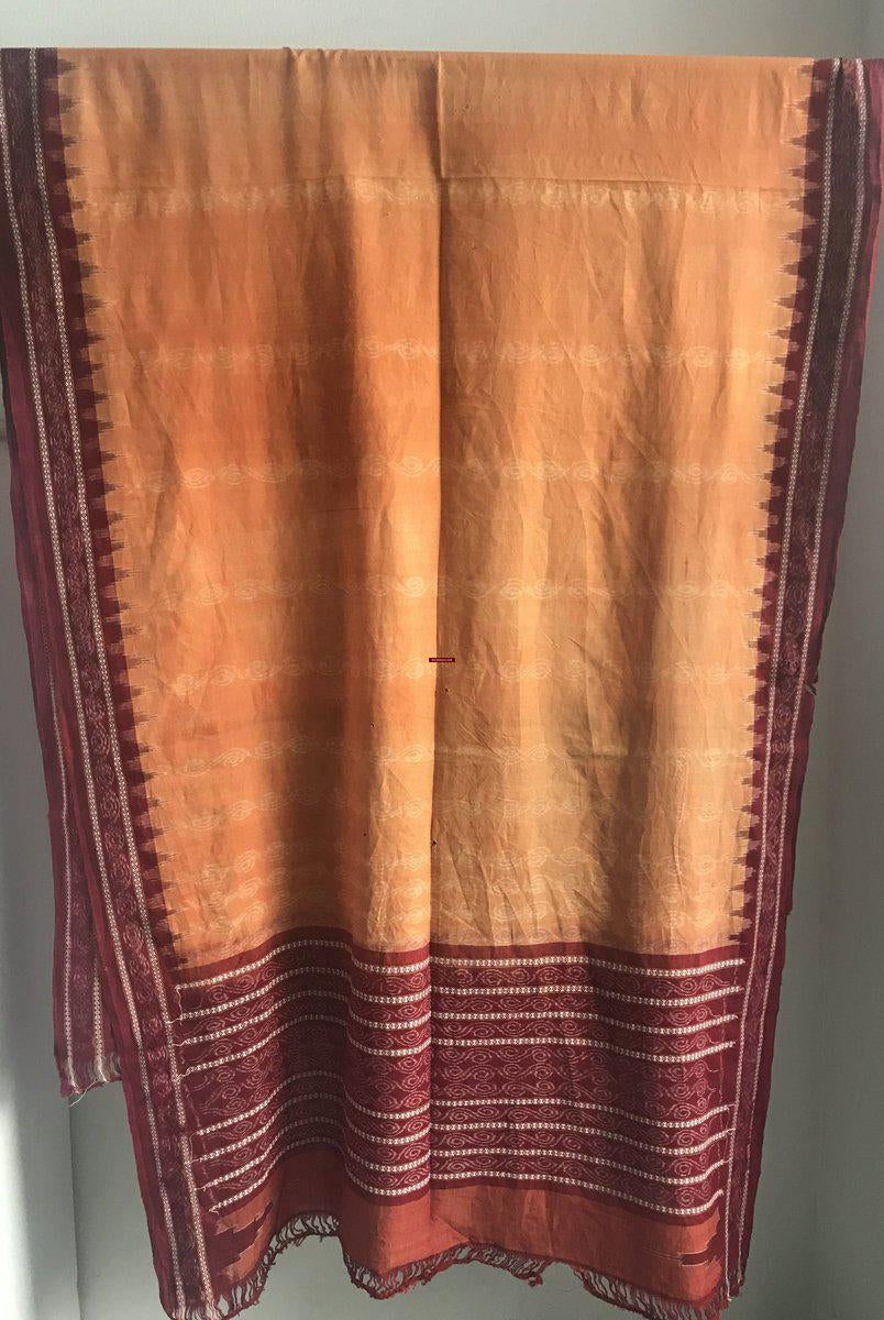 5309 VERKAUFT Vintage Ikat Schultertuch von Odisha - Hervorragende Erdfarben-WOVENSOULS-Antike-Vintage-Textilien-Kunst-Dekor