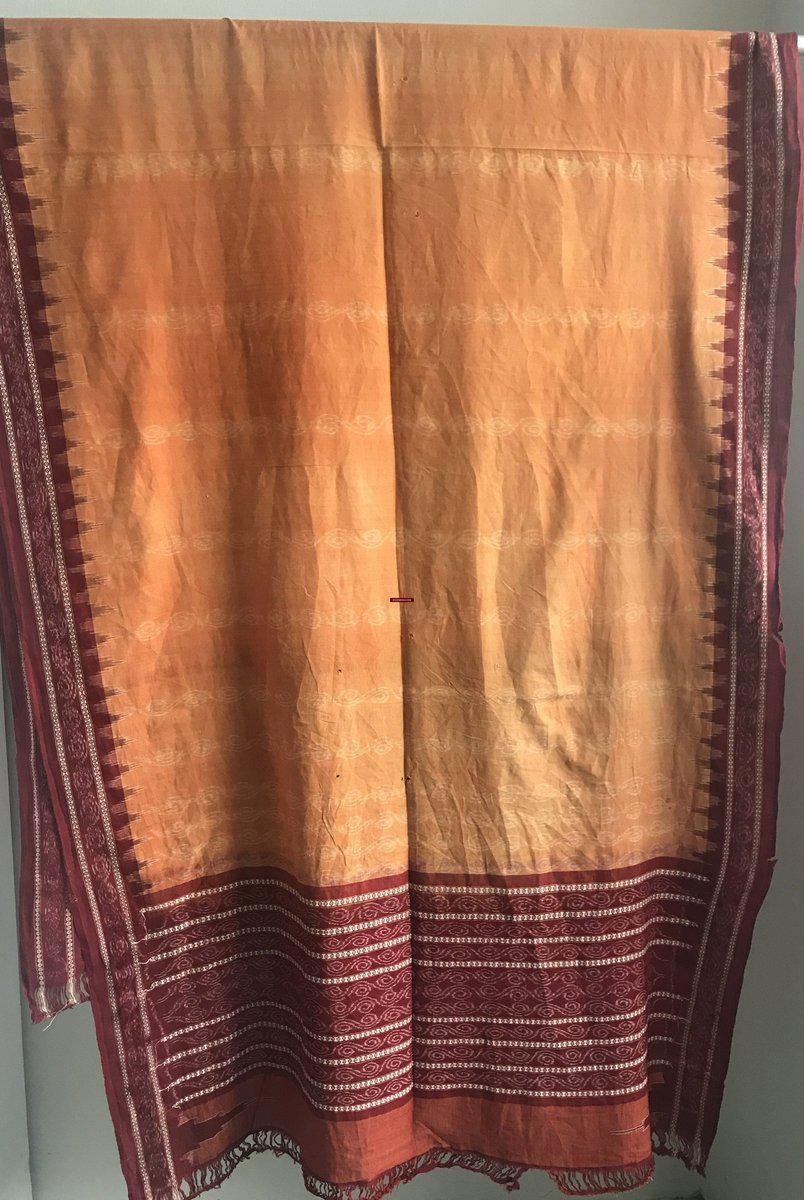 5309 VERKAUFT Vintage Ikat Schultertuch von Odisha - Hervorragende Erdfarben-WOVENSOULS-Antike-Vintage-Textilien-Kunst-Dekor