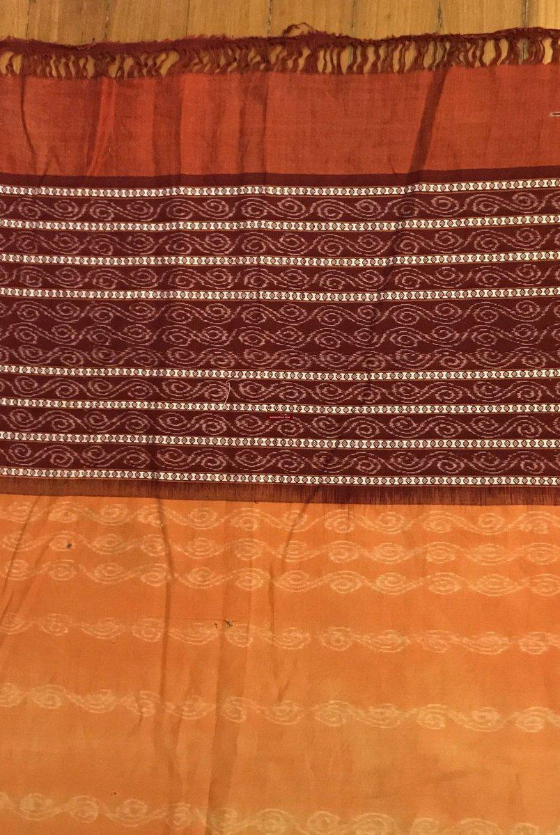 5309 SOLD Vintage Ikat Shoulder Cloth from Odisha - Superb Earth Colors-WOVENSOULS-Antique-Vintage-Textiles-Art-Decor