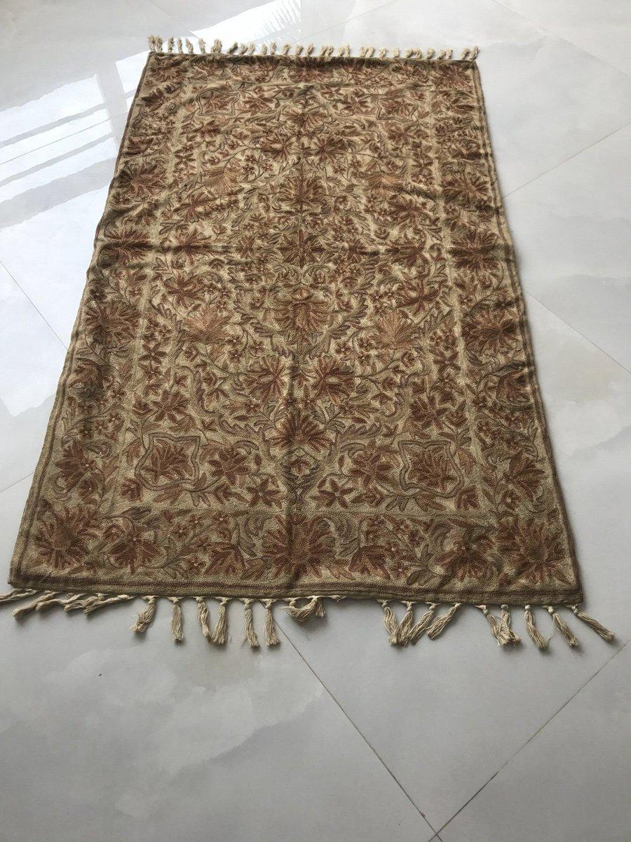 534 SOLD Vintage Kashmir Silk Chain Sttich Textile Art-WOVENSOULS-Antique-Vintage-Textiles-Art-Decor