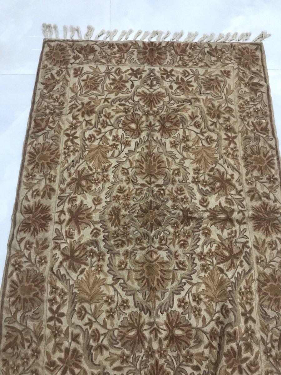 534 SOLD Vintage Kashmir Silk Chain Sttich Textile Art-WOVENSOULS-Antique-Vintage-Textiles-Art-Decor