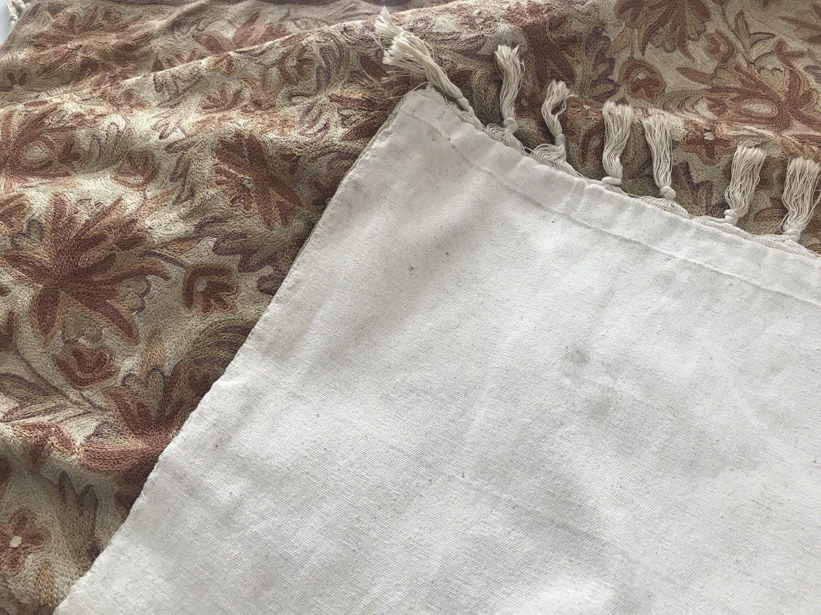 534 SOLD Vintage Kashmir Silk Chain Sttich Textile Art-WOVENSOULS-Antique-Vintage-Textiles-Art-Decor