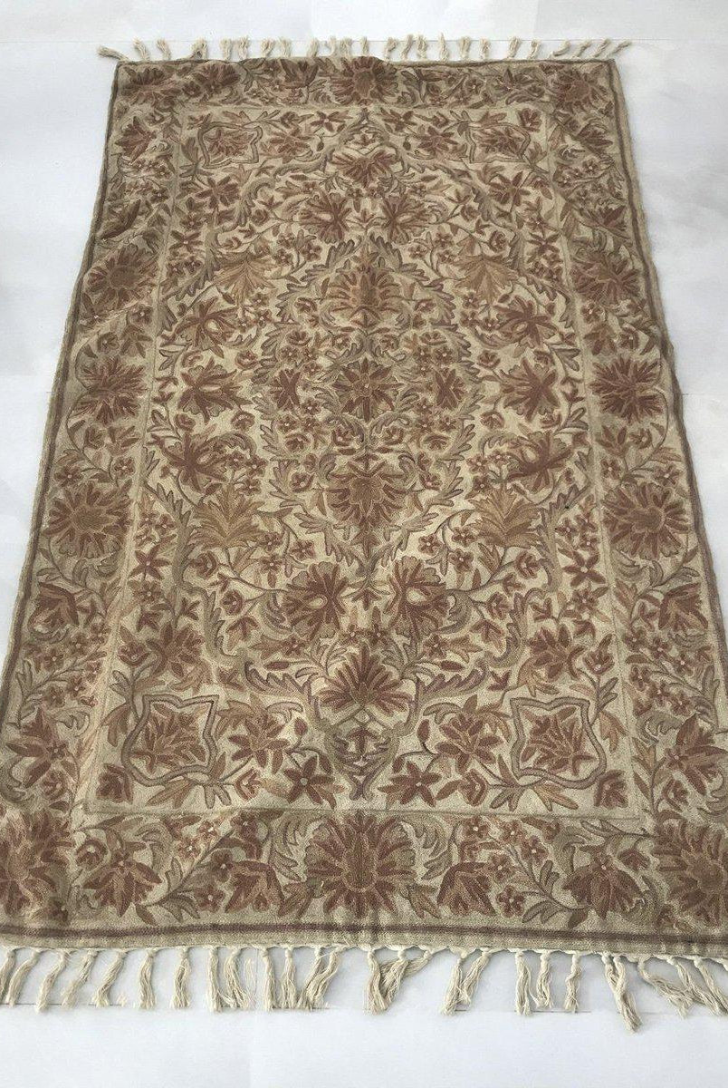 534 SOLD Vintage Kashmir Silk Chain Sttich Textile Art-WOVENSOULS-Antique-Vintage-Textiles-Art-Decor