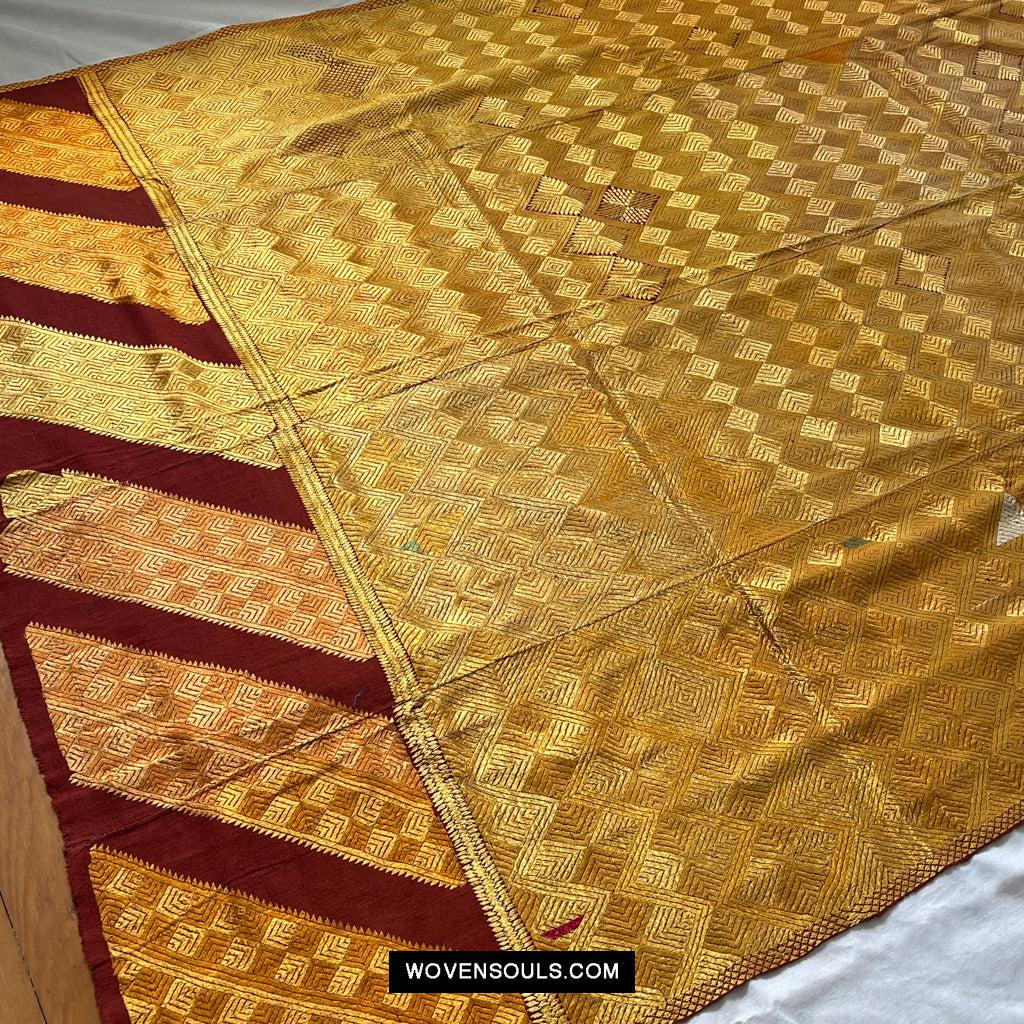 549-B Golden Varida Bagh Phulkari WOVENSOULS Antique Textiles & Art Gallery