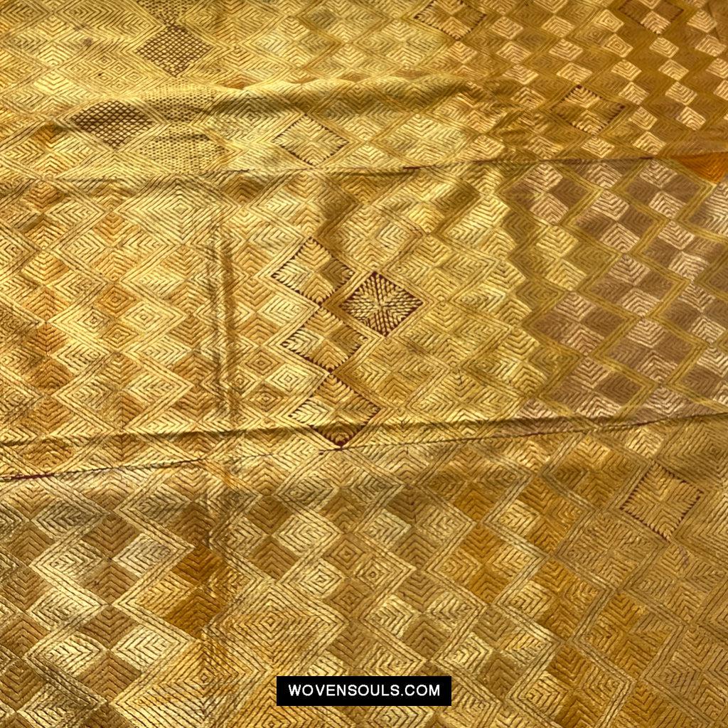 549-B Golden Varida Bagh Phulkari WOVENSOULS Antique Textiles & Art Gallery