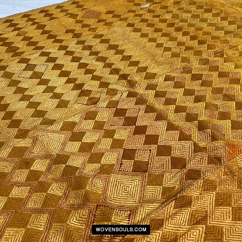 549-B Golden Varida Bagh Phulkari WOVENSOULS Antique Textiles & Art Gallery