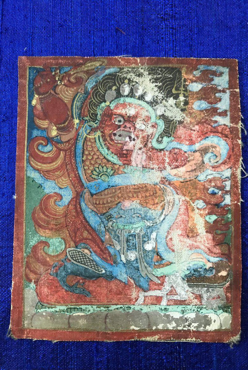 5600 SOLD Antique Miniature Thangka Burhany Zurag Mongolia Buddhist Art-WOVENSOULS-Antique-Vintage-Textiles-Art-Decor