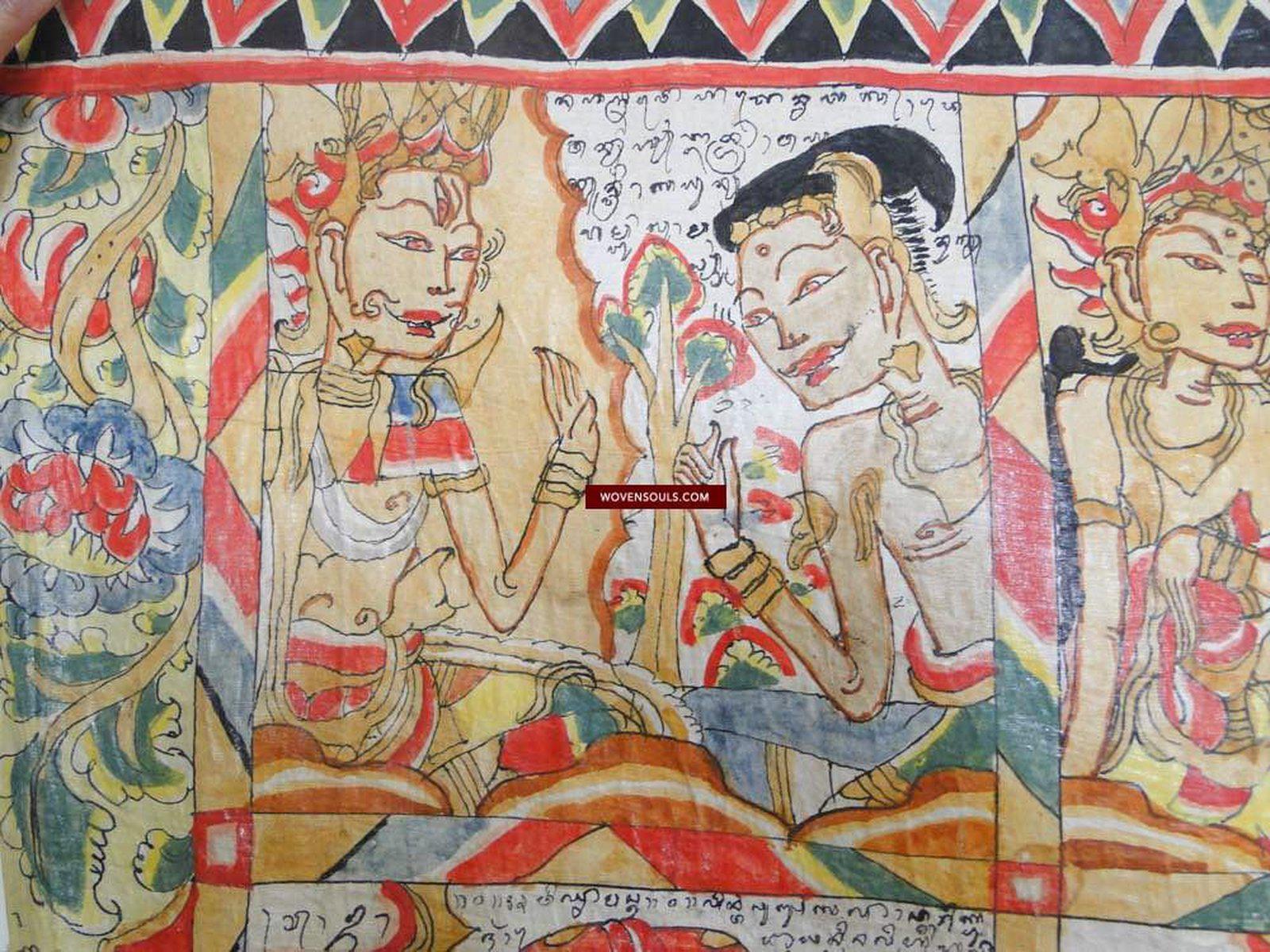 569 Vintage Balinese Kamasan Painting Star Calendar-WOVENSOULS-Antique-Vintage-Textiles-Art-Decor