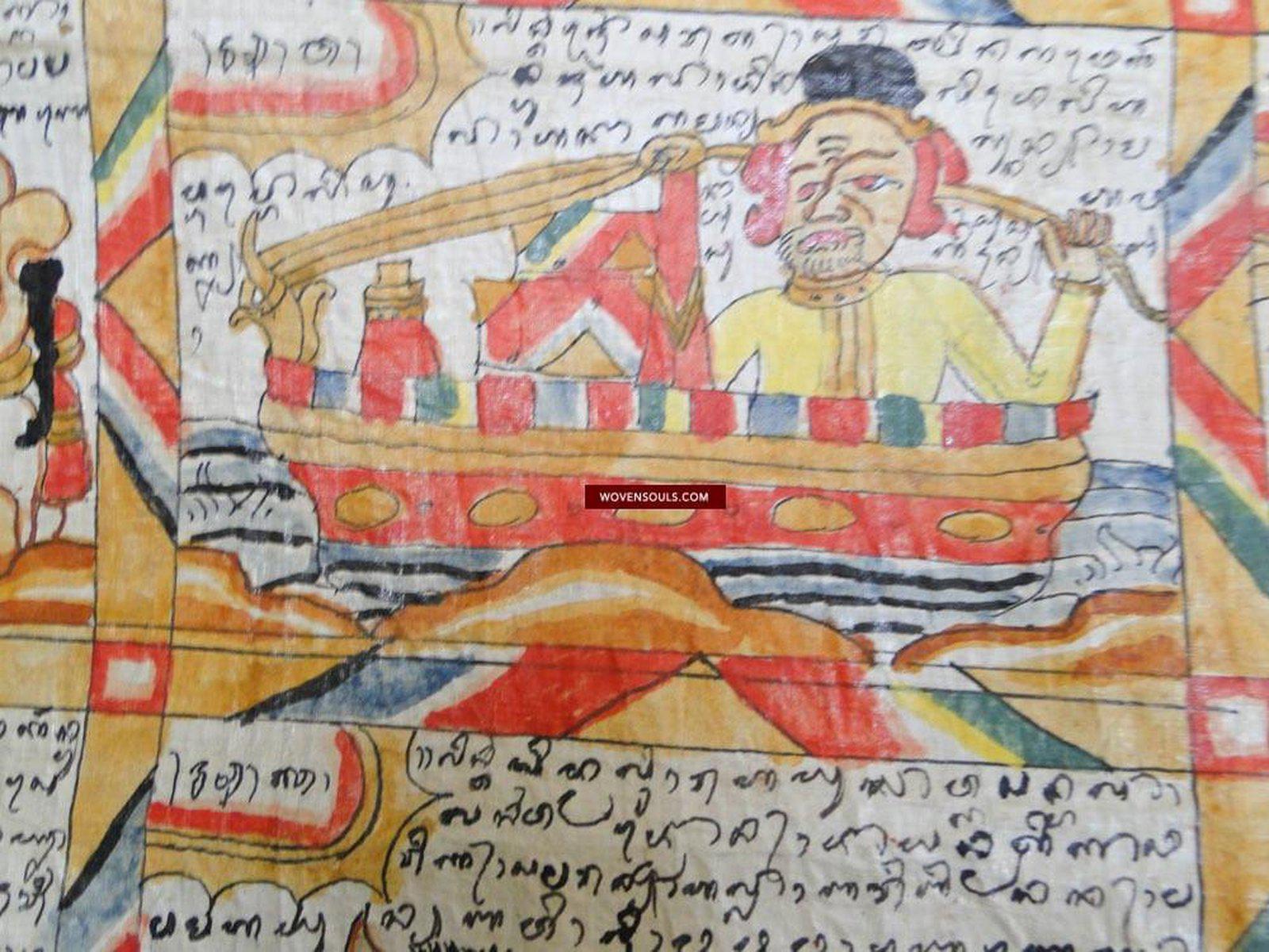 569 Vintage Balinese Kamasan Painting Star Calendar-WOVENSOULS-Antique-Vintage-Textiles-Art-Decor