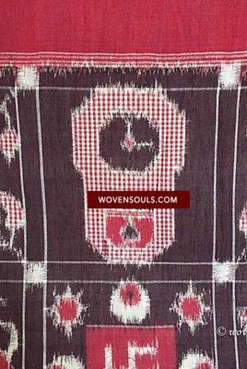 5723 Handgewebtes Doppel-Ikat-Telia-Rumaal-Schal-Accessoire – Kürzlich hergestellt –WOVENSOULS-Antike-Vintage-Textilien-Kunst-Dekor