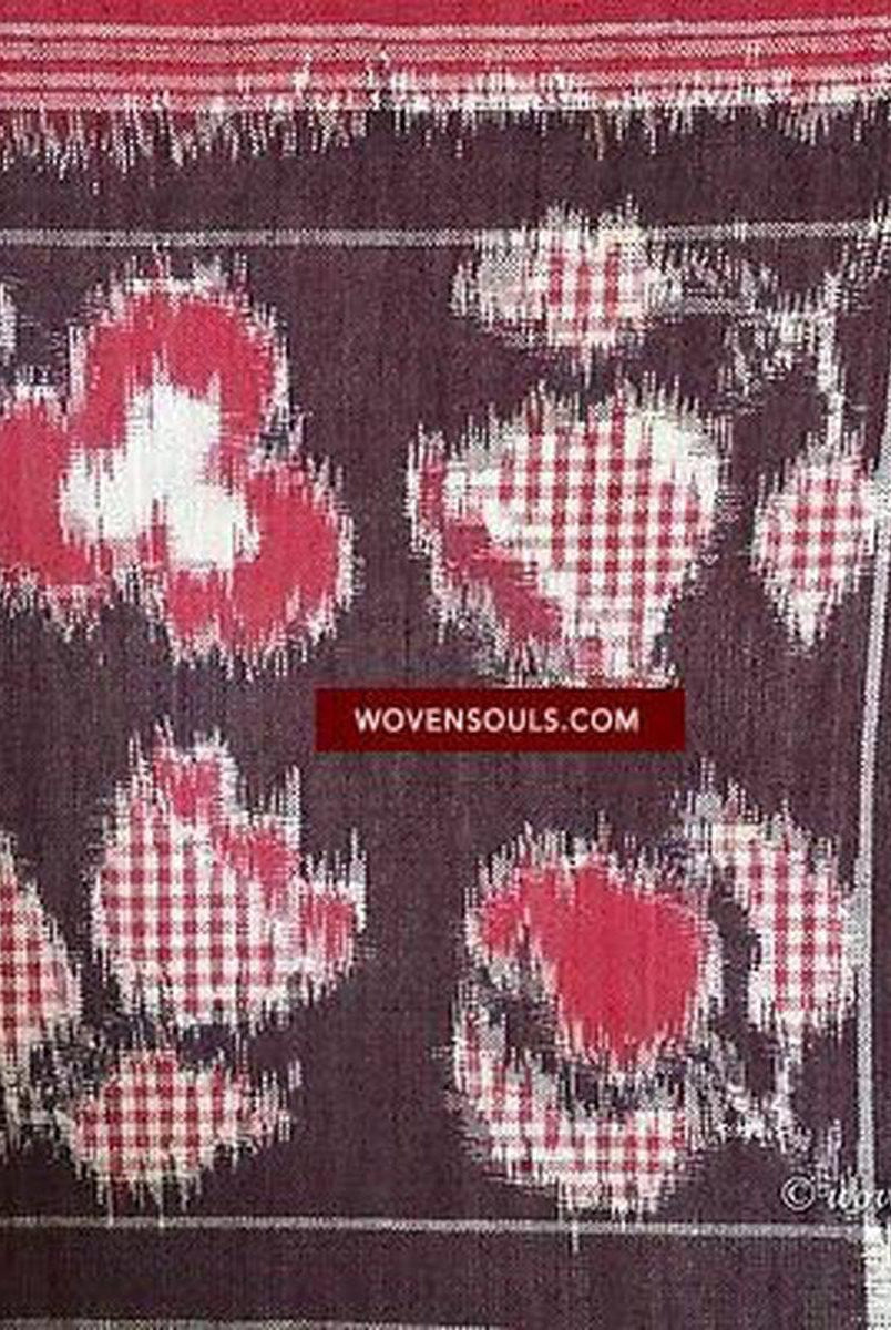 5723 Handgewebtes Doppel-Ikat-Telia-Rumaal-Schal-Accessoire – Kürzlich hergestellt –WOVENSOULS-Antike-Vintage-Textilien-Kunst-Dekor