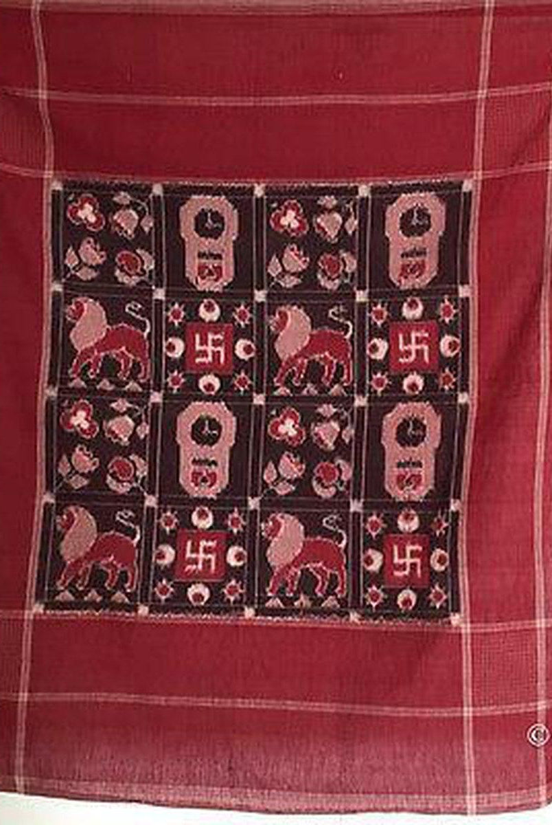 5723 Handgewebtes Doppel-Ikat-Telia-Rumaal-Schal-Accessoire – Kürzlich hergestellt –WOVENSOULS-Antike-Vintage-Textilien-Kunst-Dekor