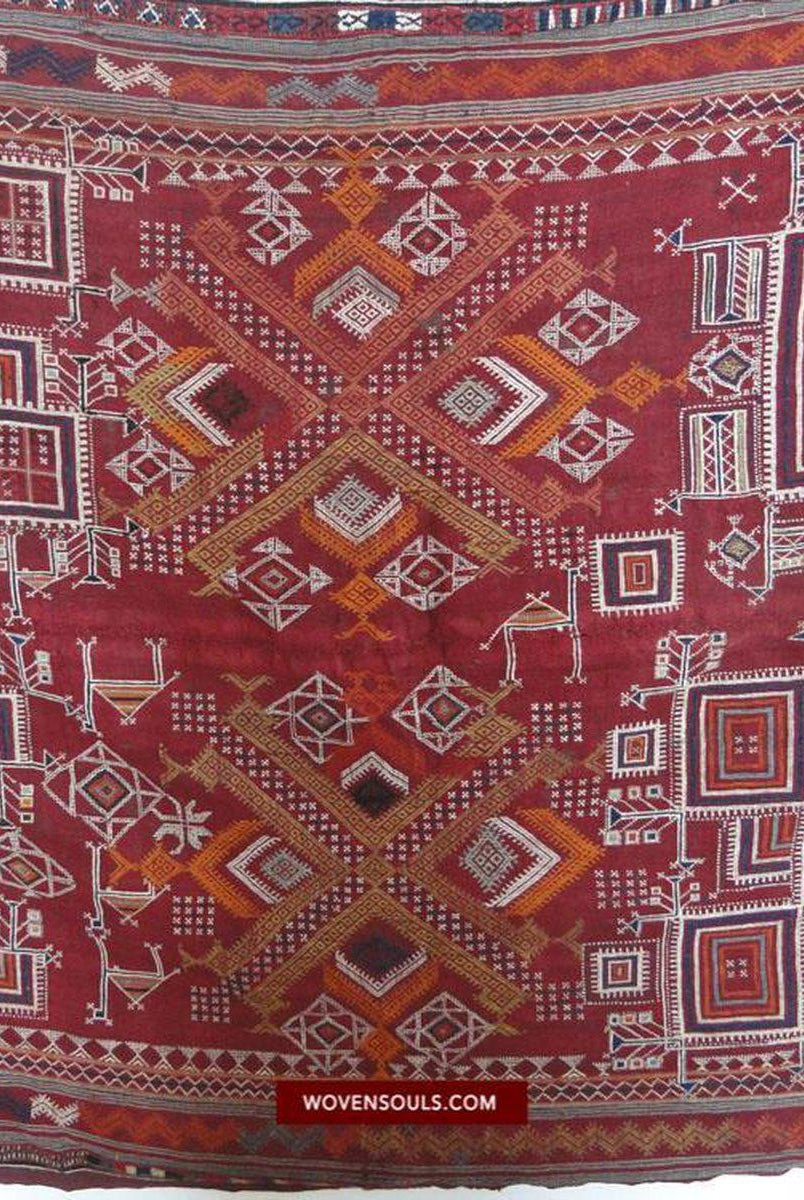 606 Amazing Rajasthan Shekhawati Bishnoi Wedding Shawl Indian textiles Embroidery-WOVENSOULS-Antique-Vintage-Textiles-Art-Decor