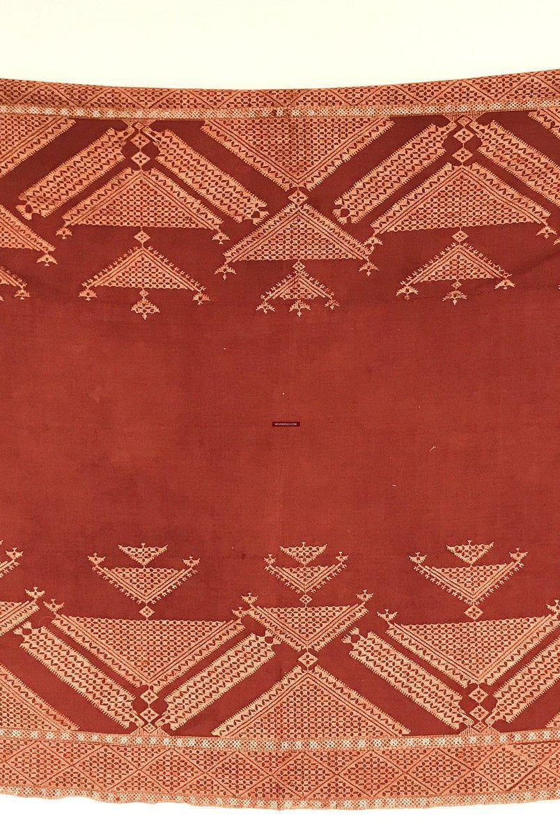 630 VERKAUFT Chope Phulkari Doppelseitige Palindrom-Stickerei, indische Textilkunst, Punjab-WOVENSOULS-Antike-Vintage-Textilien-Kunst-Dekor