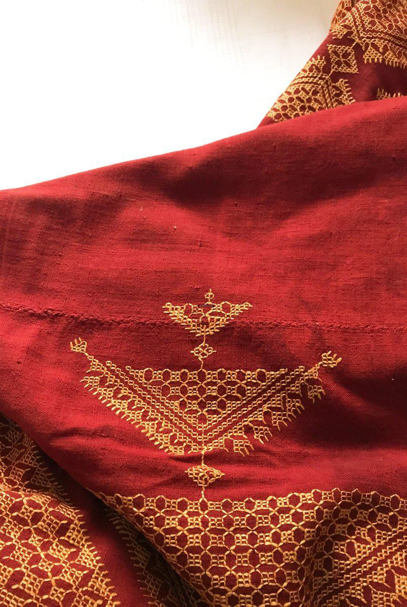 630 VERKAUFT Chope Phulkari Doppelseitige Palindrom-Stickerei, indische Textilkunst, Punjab-WOVENSOULS-Antike-Vintage-Textilien-Kunst-Dekor