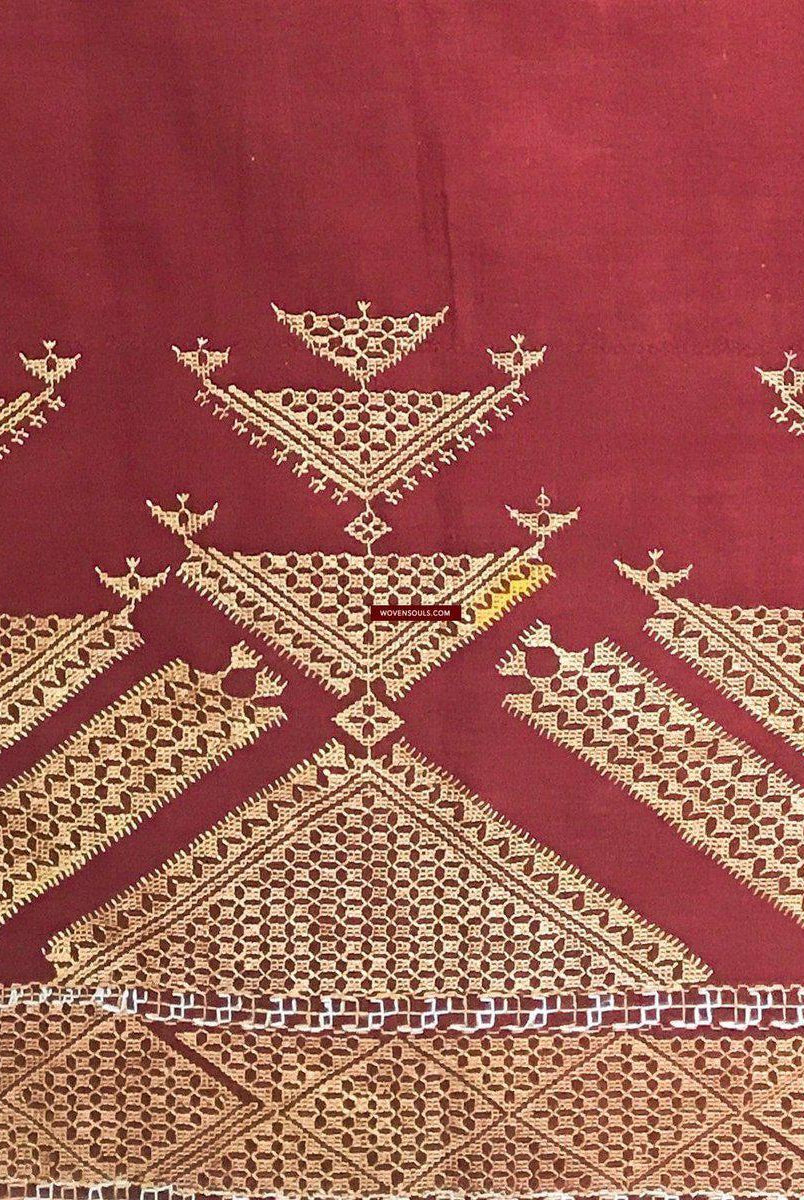 630 VERKAUFT Chope Phulkari Doppelseitige Palindrom-Stickerei, indische Textilkunst, Punjab-WOVENSOULS-Antike-Vintage-Textilien-Kunst-Dekor