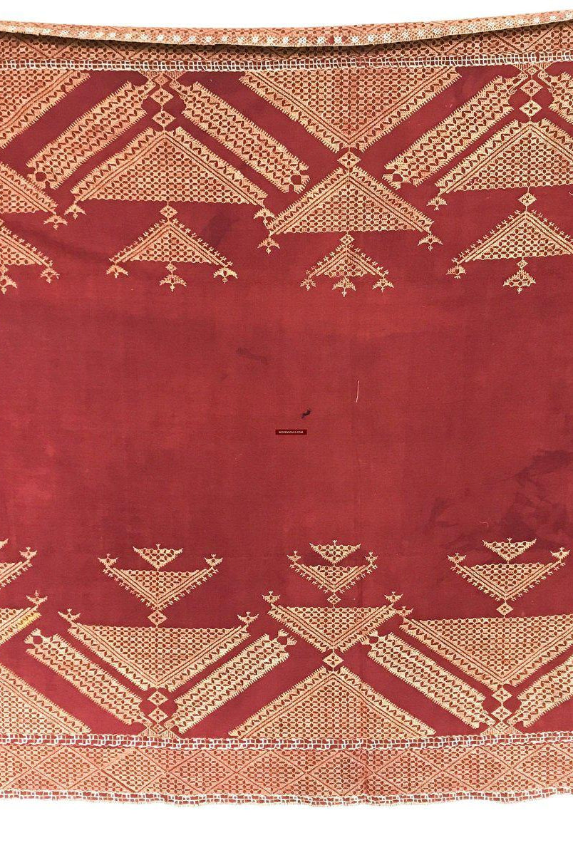 630 VERKAUFT Chope Phulkari Doppelseitige Palindrom-Stickerei, indische Textilkunst, Punjab-WOVENSOULS-Antike-Vintage-Textilien-Kunst-Dekor