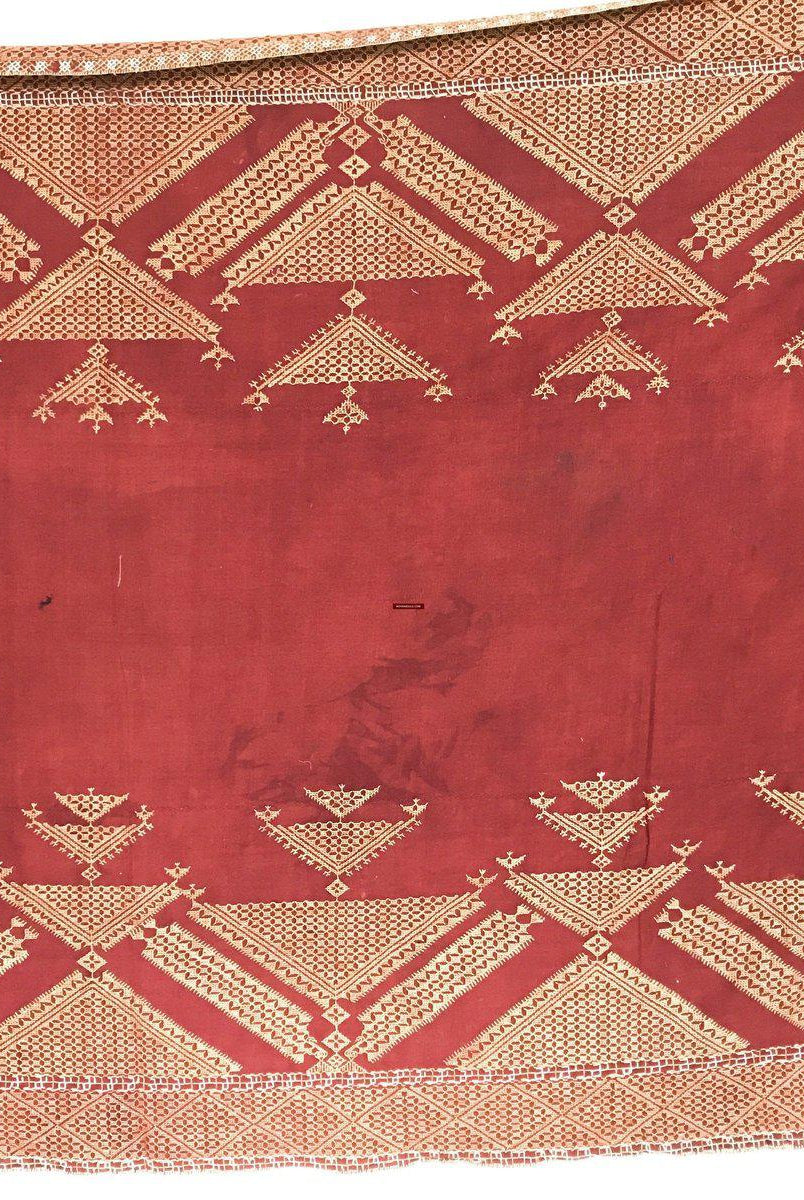 630 VERKAUFT Chope Phulkari Doppelseitige Palindrom-Stickerei, indische Textilkunst, Punjab-WOVENSOULS-Antike-Vintage-Textilien-Kunst-Dekor