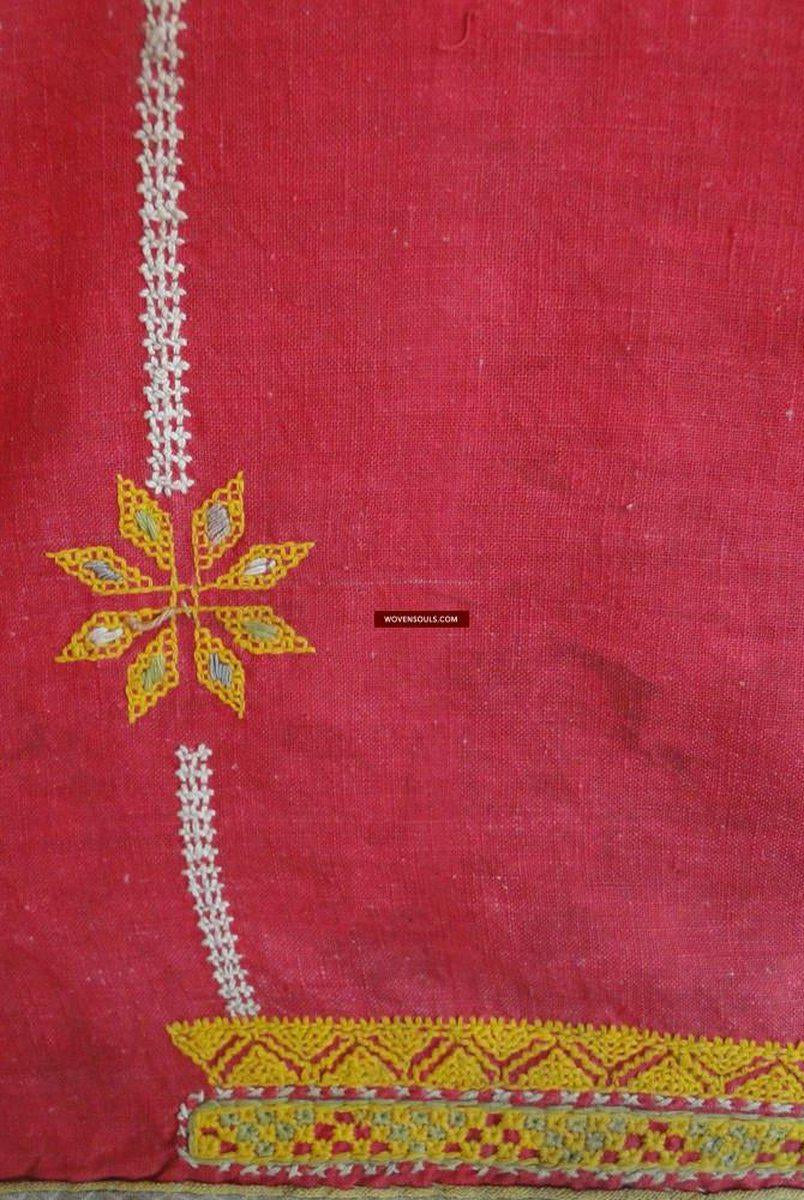 639 Old Rajasthan Tribal Wedding Shawl Double Sided embroidery-WOVENSOULS-Antique-Vintage-Textiles-Art-Decor