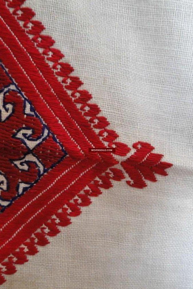 642 Antique Swat Valley Bridal Costume Handmade cotton with embroidery textile art-WOVENSOULS-Antique-Vintage-Textiles-Art-Decor