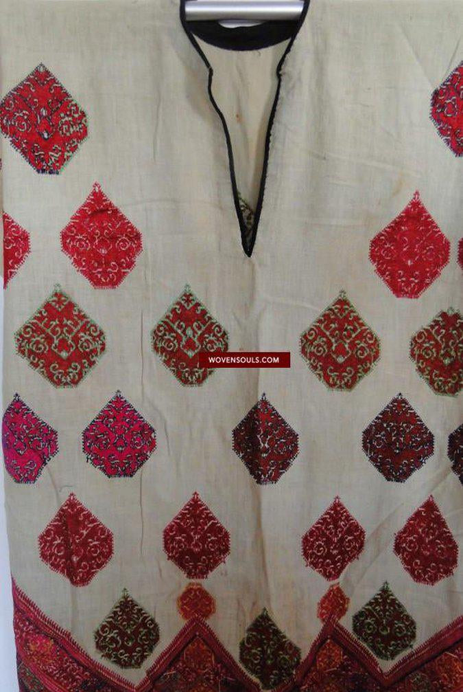644 Antique Swat Valley Bridal Costume Handmade cotton with embroidery textile art-WOVENSOULS-Antique-Vintage-Textiles-Art-Decor