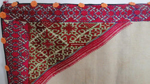 647 Antique Swat Valley Textile - Silk Embroidery Dowry Pillow Case-WOVENSOULS-Antique-Vintage-Textiles-Art-Decor